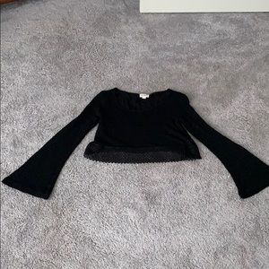 Crop top with bell sleeves